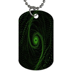 Space Green Hypnotizing Tunnel Animation Hole Polka Green Dog Tag (two Sides) by Mariart