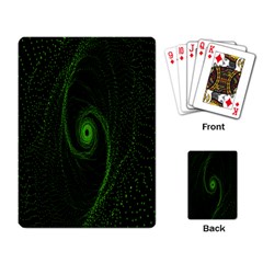 Space Green Hypnotizing Tunnel Animation Hole Polka Green Playing Card by Mariart