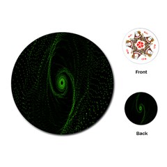 Space Green Hypnotizing Tunnel Animation Hole Polka Green Playing Cards (round) 