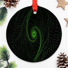 Space Green Hypnotizing Tunnel Animation Hole Polka Green Round Ornament (two Sides) by Mariart