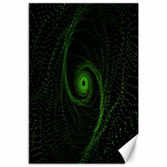 Space Green Hypnotizing Tunnel Animation Hole Polka Green Canvas 12  X 18   by Mariart