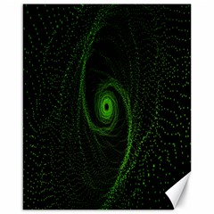 Space Green Hypnotizing Tunnel Animation Hole Polka Green Canvas 16  X 20   by Mariart