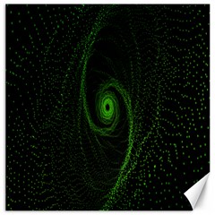 Space Green Hypnotizing Tunnel Animation Hole Polka Green Canvas 20  X 20   by Mariart