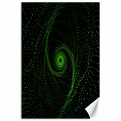 Space Green Hypnotizing Tunnel Animation Hole Polka Green Canvas 24  X 36  by Mariart