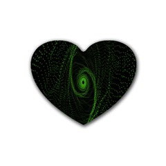 Space Green Hypnotizing Tunnel Animation Hole Polka Green Rubber Coaster (heart) 