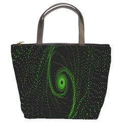 Space Green Hypnotizing Tunnel Animation Hole Polka Green Bucket Bags