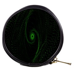 Space Green Hypnotizing Tunnel Animation Hole Polka Green Mini Makeup Bags by Mariart