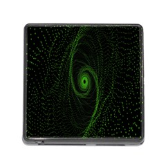 Space Green Hypnotizing Tunnel Animation Hole Polka Green Memory Card Reader (square) by Mariart