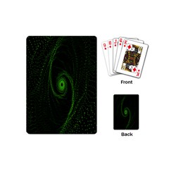 Space Green Hypnotizing Tunnel Animation Hole Polka Green Playing Cards (mini)  by Mariart