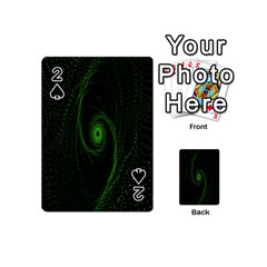 Space Green Hypnotizing Tunnel Animation Hole Polka Green Playing Cards 54 (mini) 