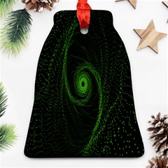 Space Green Hypnotizing Tunnel Animation Hole Polka Green Ornament (bell) by Mariart