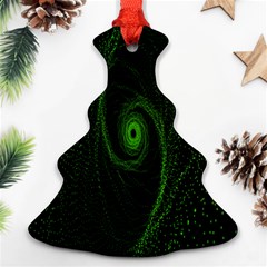 Space Green Hypnotizing Tunnel Animation Hole Polka Green Christmas Tree Ornament (two Sides)