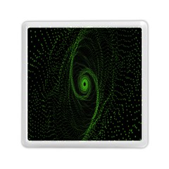 Space Green Hypnotizing Tunnel Animation Hole Polka Green Memory Card Reader (square) 