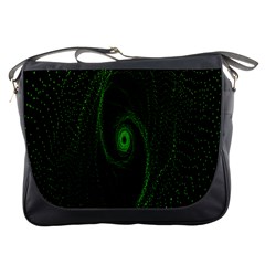 Space Green Hypnotizing Tunnel Animation Hole Polka Green Messenger Bags by Mariart