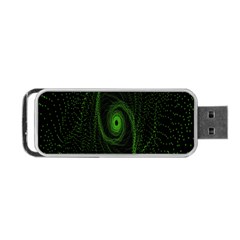 Space Green Hypnotizing Tunnel Animation Hole Polka Green Portable Usb Flash (two Sides)