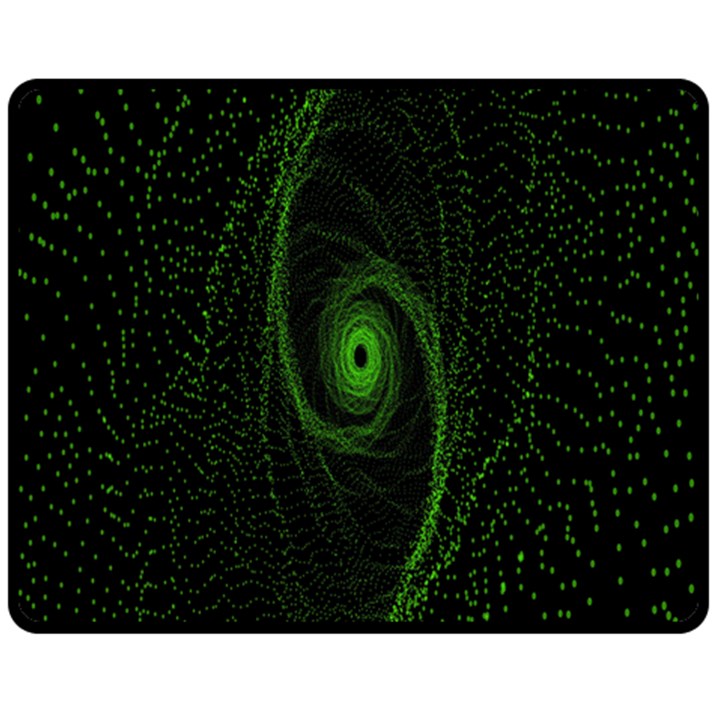 Space Green Hypnotizing Tunnel Animation Hole Polka Green Double Sided Fleece Blanket (Medium) 