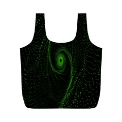 Space Green Hypnotizing Tunnel Animation Hole Polka Green Full Print Recycle Bags (m)  by Mariart