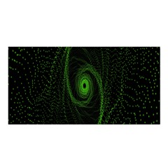 Space Green Hypnotizing Tunnel Animation Hole Polka Green Satin Shawl by Mariart