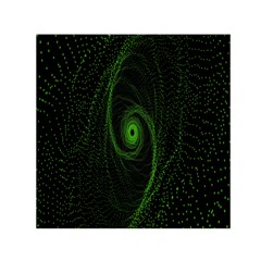 Space Green Hypnotizing Tunnel Animation Hole Polka Green Small Satin Scarf (square)