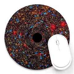 Space Star Light Black Hole Round Mousepads by Mariart