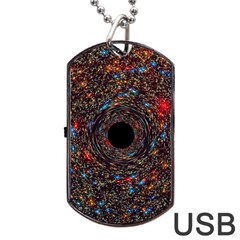 Space Star Light Black Hole Dog Tag Usb Flash (one Side) by Mariart