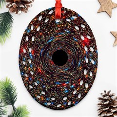 Space Star Light Black Hole Ornament (oval Filigree) by Mariart