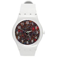 Space Star Light Black Hole Round Plastic Sport Watch (m) by Mariart