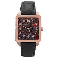 Space Star Light Black Hole Rose Gold Leather Watch 