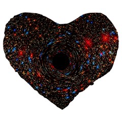 Space Star Light Black Hole Large 19  Premium Flano Heart Shape Cushions by Mariart