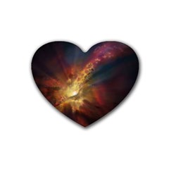 Sun Light Galaxy Rubber Coaster (heart) 