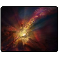 Sun Light Galaxy Fleece Blanket (medium)  by Mariart