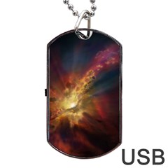 Sun Light Galaxy Dog Tag Usb Flash (two Sides)