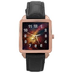 Sun Light Galaxy Rose Gold Leather Watch 