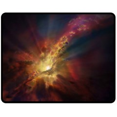 Sun Light Galaxy Double Sided Fleece Blanket (medium)  by Mariart