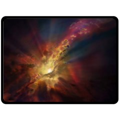 Sun Light Galaxy Double Sided Fleece Blanket (large)  by Mariart