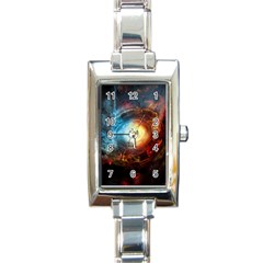 Supermassive Black Hole Galaxy Is Hidden Behind Worldwide Network Rectangle Italian Charm Watch by Mariart