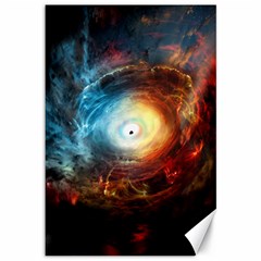 Supermassive Black Hole Galaxy Is Hidden Behind Worldwide Network Canvas 12  X 18   by Mariart