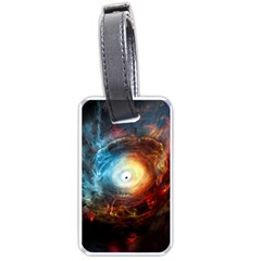 Supermassive Black Hole Galaxy Is Hidden Behind Worldwide Network Luggage Tags (one Side)  by Mariart