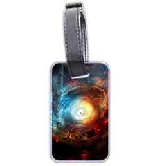 Supermassive Black Hole Galaxy Is Hidden Behind Worldwide Network Luggage Tags (two Sides) by Mariart