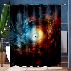 Supermassive Black Hole Galaxy Is Hidden Behind Worldwide Network Shower Curtain 60  X 72  (medium) 