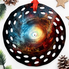 Supermassive Black Hole Galaxy Is Hidden Behind Worldwide Network Ornament (round Filigree)