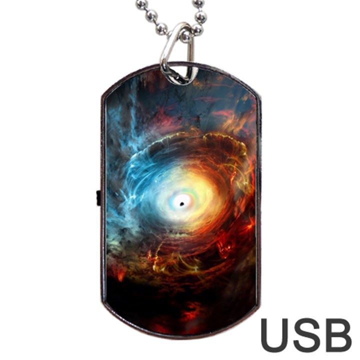 Supermassive Black Hole Galaxy Is Hidden Behind Worldwide Network Dog Tag USB Flash (One Side)