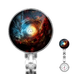 Supermassive Black Hole Galaxy Is Hidden Behind Worldwide Network Stainless Steel Nurses Watch by Mariart