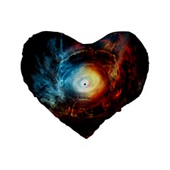 Supermassive Black Hole Galaxy Is Hidden Behind Worldwide Network Standard 16  Premium Flano Heart Shape Cushions by Mariart