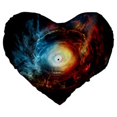 Supermassive Black Hole Galaxy Is Hidden Behind Worldwide Network Large 19  Premium Flano Heart Shape Cushions by Mariart