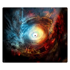 Supermassive Black Hole Galaxy Is Hidden Behind Worldwide Network Double Sided Flano Blanket (small)  by Mariart