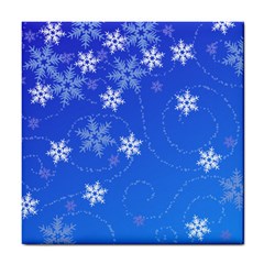 Winter Blue Snowflakes Rain Cool Tile Coasters by Mariart