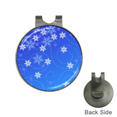 Winter Blue Snowflakes Rain Cool Hat Clips With Golf Markers by Mariart