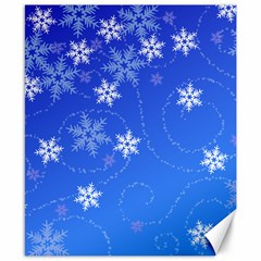 Winter Blue Snowflakes Rain Cool Canvas 8  X 10  by Mariart