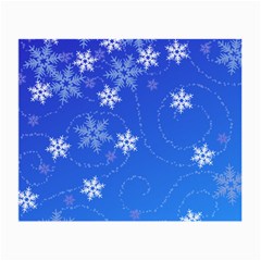 Winter Blue Snowflakes Rain Cool Small Glasses Cloth (2-side) by Mariart